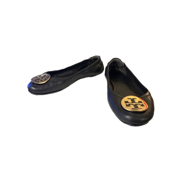✅ Tory Burch Reva Ballet Flat Black Nappa leather, Size 9.5 - Picture 3 of 5